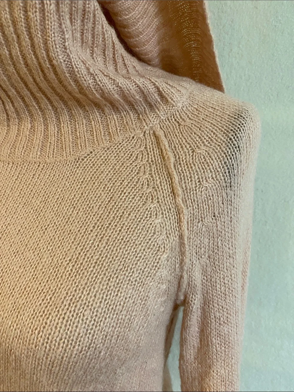 J. Crew dusty pink Chalet wool mohair knit cowl turtleneck sweater